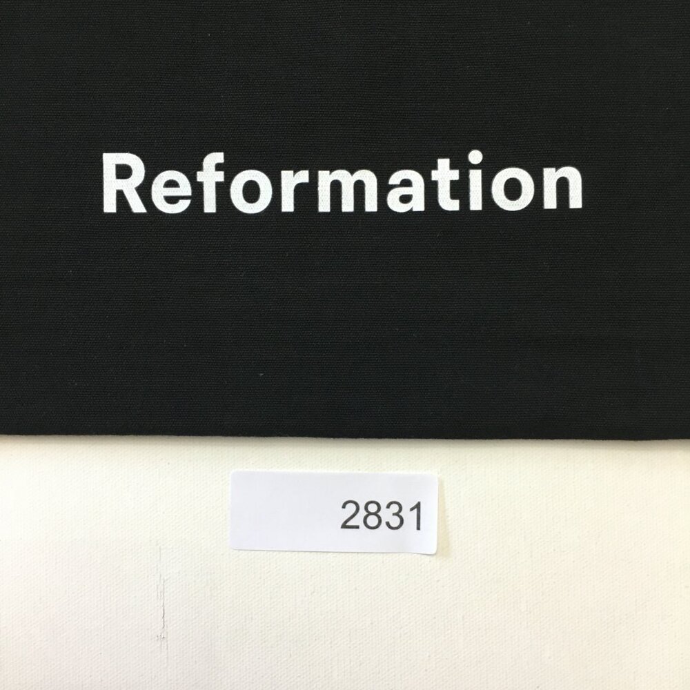 Reformation Shopper Eco Bag Flat Squared Black Cotton Double Handle - Picture 9 of 9